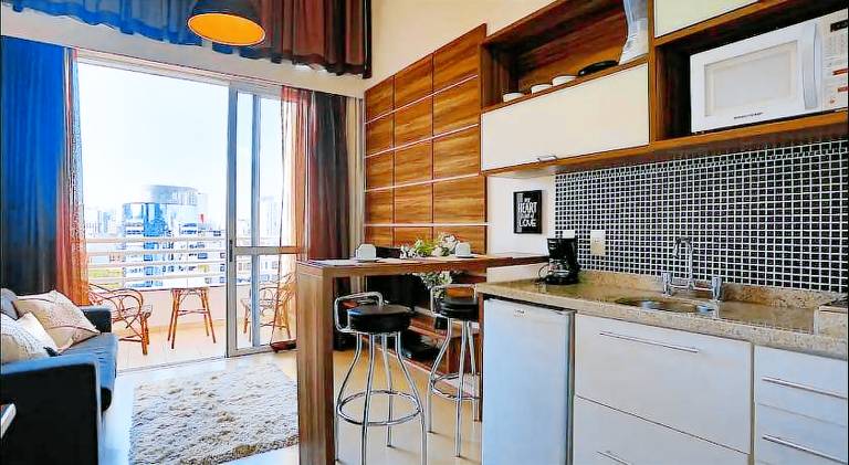 Apartment with yard, sauna & pool in Olímpia