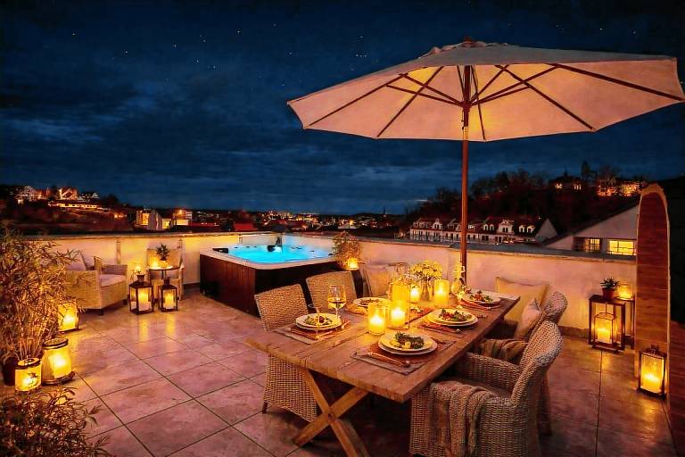The Summit Rooftop Spa Meissen – Luxury Penthouse with Private Jacuzzi & Sauna in Meissen