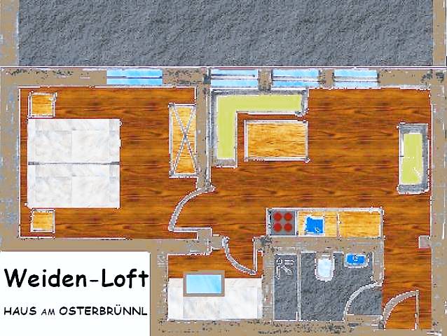 Weiden Loft 60qm mit Balkon Wintergarten