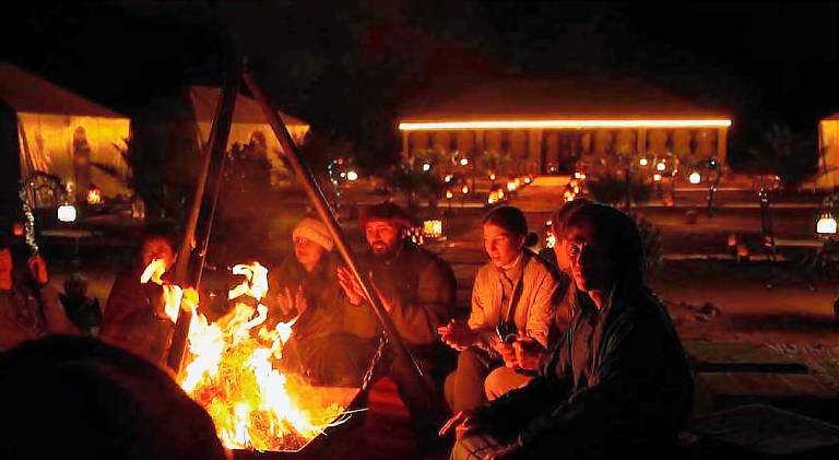 Outdoor luxury camp in Merzouga