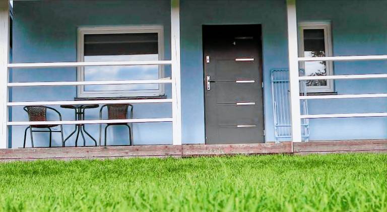 Vacation home with terrace & yard in Darlowo