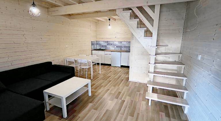 Serviced apartment with terrace & yard in Darlowo