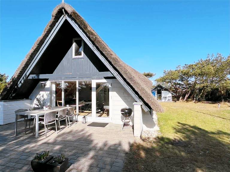 House with barbecue, patio & garden in Ringkobing