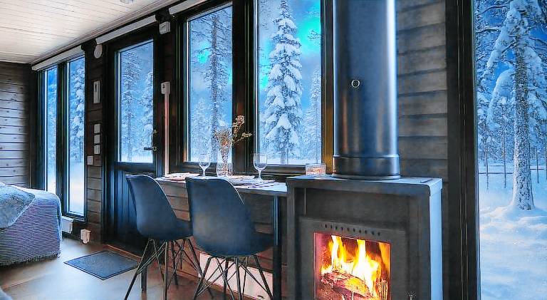 Lapland Landscape Cabin with Nature View, Sauna, Fireplace & Kitchen, Yllas, Akaslompolo, Riverside — photo 2