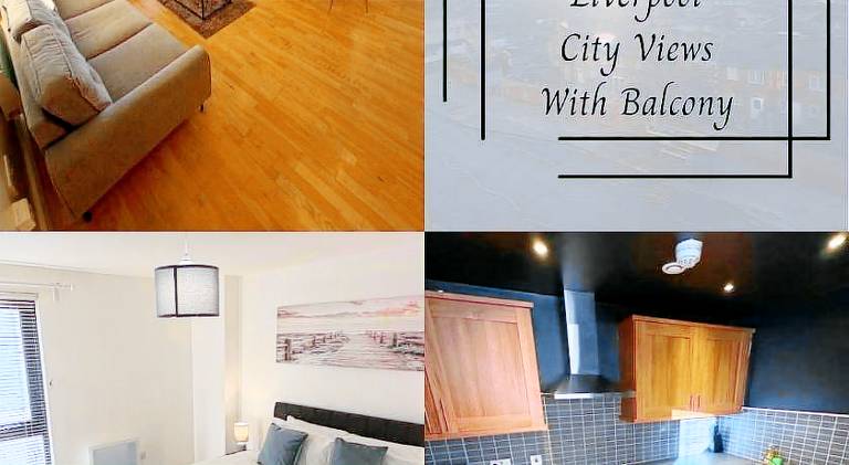 2-Bed City View with Balcony Liverpool by StaySavvy Accommodation in Liverpool