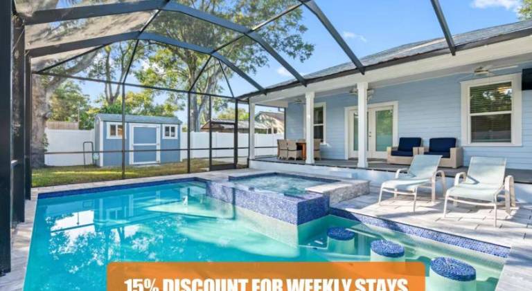 Luxury Stay Heated Pool and Hot Tub Fenced Yard in Tampa, FL