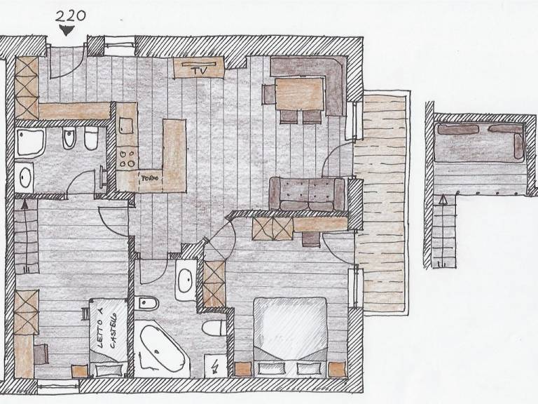 Ferienwohnung in Wolkenstein in Gröden für max. 5 Gäste