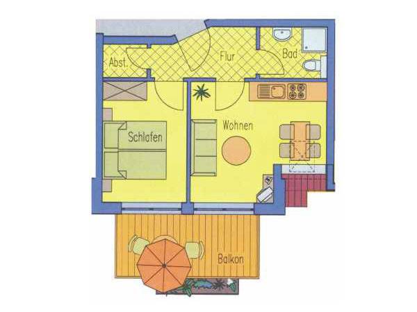 37 m² Ferienwohnung ∙ 1 Schlafzimmer ∙ 3 Gäste – Bild 7