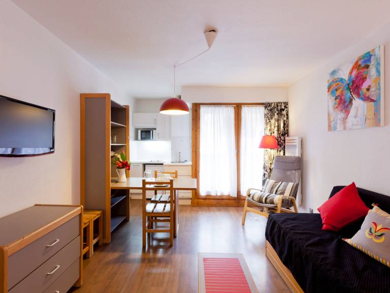 Cozy studio with south balcony, WiFi, pets allowed in Brides-les-Bains