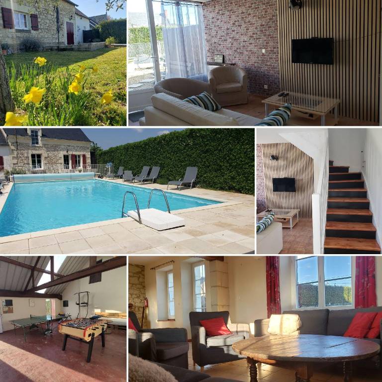 Vacation home with pool, terrace & garden in Saumur