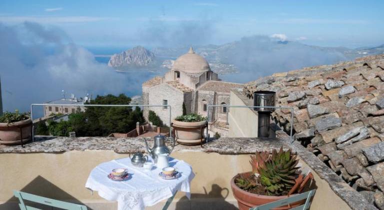 Casa cattauro camere vista cielo in Erice