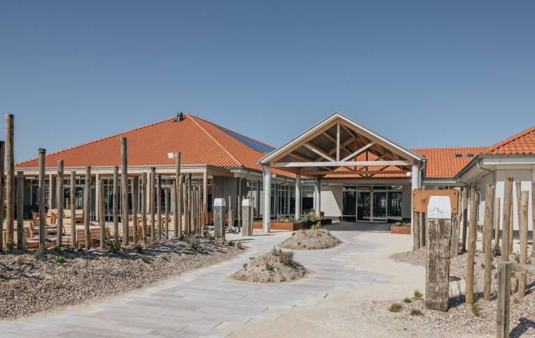 Chalet mit Hund in Nieuwvliet, Holland Nordsee, Holland