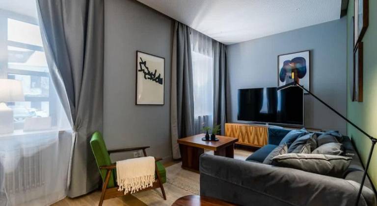 Domillion 1bdr brand-new Uzupis apt w free parking in Vilnius