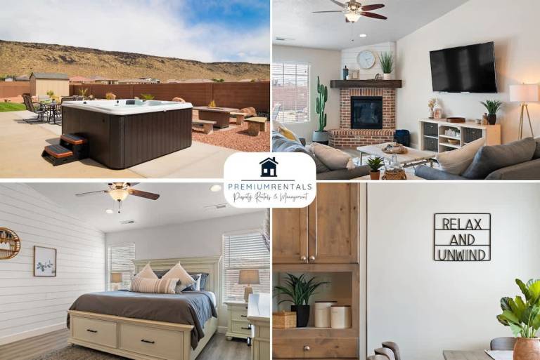 Vacation home with yard & hot tub in Hurricane, UT