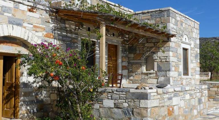 Traditional stone-built cottages Azalas in Naxos