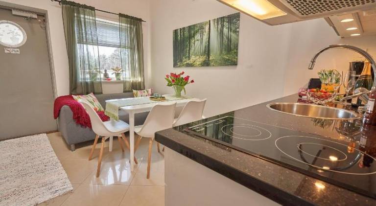 Holiday apartment with terrace & yard in Taby
