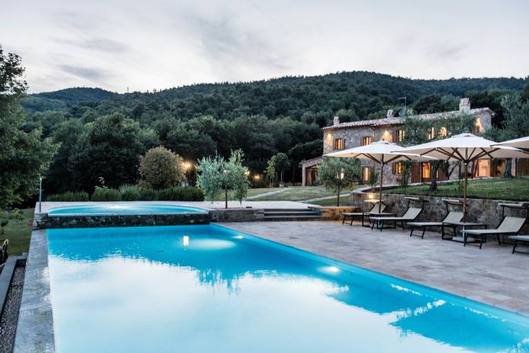 Villa with panoramic pool amongst olive groves in Perugia