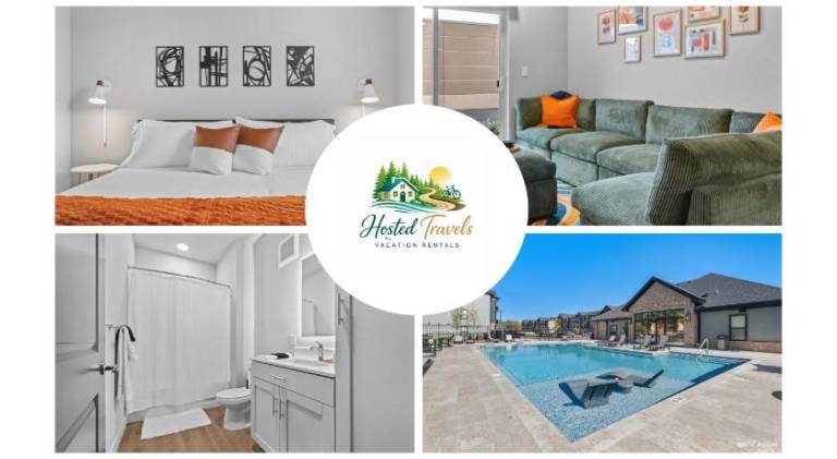Modern King BR, Sectional, Pool, Gym, Near Amp in Rogers, AR