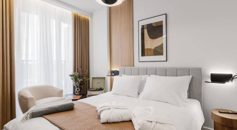Serviced apartment with sauna, patio & pool in Druskininkai