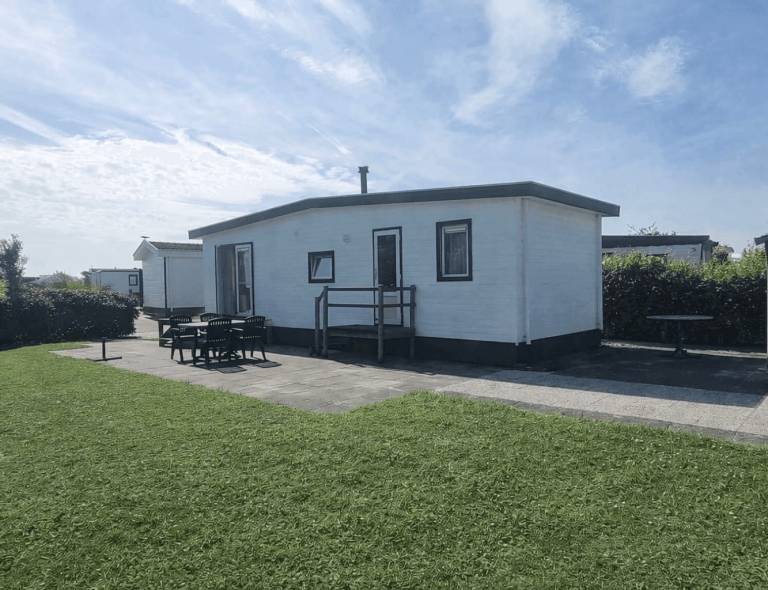 Chalet mit Hund in Nieuwvliet, Holland Nordsee, Holland