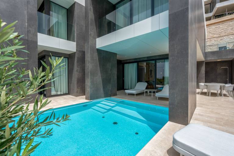 Villa with terrace, yard & private pool in Brela