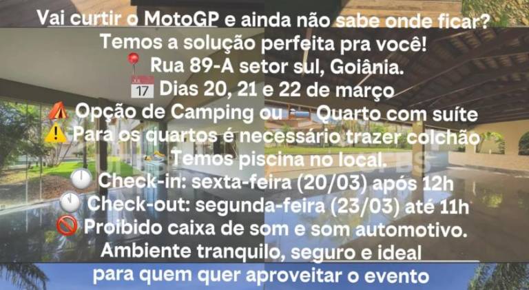 Camping para MotoGP in Goiânia