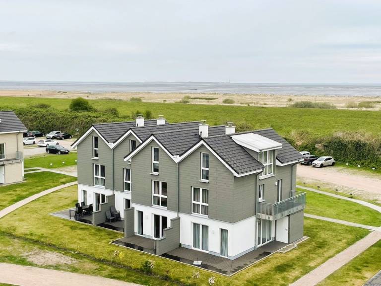 Modernes Ferienhaus, Sauna, Süd-Terrasse, Loggia mit Meerblick, Haustiere in Wangerland
