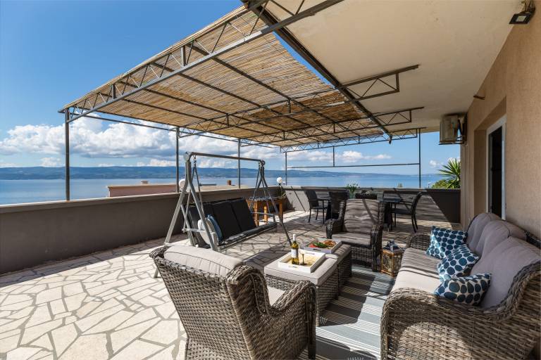 Three bedroom apartment with terrace and sea view Duće, Omiš (A-4663-b) in Omis