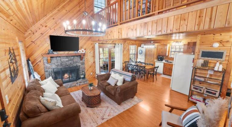 Vacation home with hot tub in Helen, GA