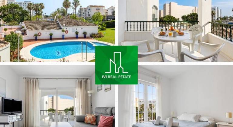 Rental apartment with yard, patio & pool | Beach nearby | Pets allowed in Torremolinos