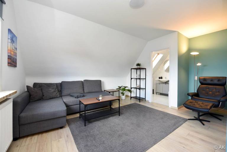 Das Appartement „Korb 3“, gelegen in der 2. Etage des Hauses „Strandkorb 12“ in Cuxhaven