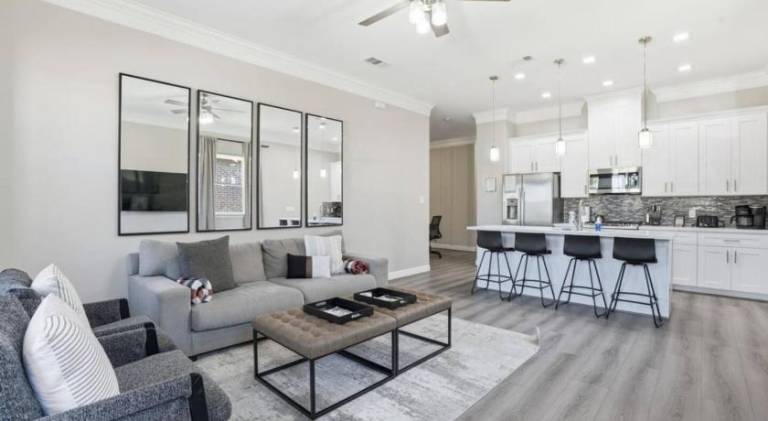 O30A Single-Story 2BR Townhome w King Beds, Workspace, Yard in Stafford, TX