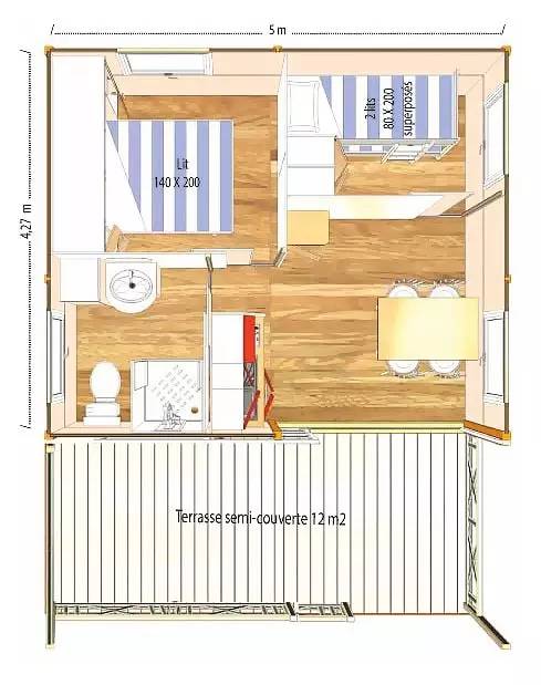 Campsite le Verger de Jastres - Chalet NEMO 1/4 pers. 4 people — photo 5