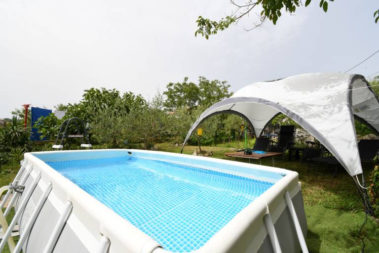 Vacation home with private pool, garden & grill | Garden view in Labin