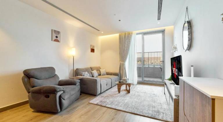 1BR with Huge Terrace & Pool View at JVC in Dubai