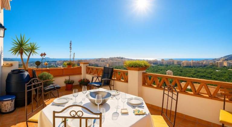 Holiday apartment with terrace, yard & pool | Perfect for remote work in Almunecar