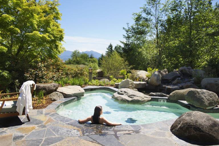 Lodge with sauna, pool & hot tub | Pets allowed in Stevenson, WA