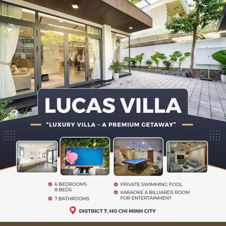 Lucas Villa, hồ bơi, 6PN, Karaoke, Billiards&BBQ in Ho Chi Minh City