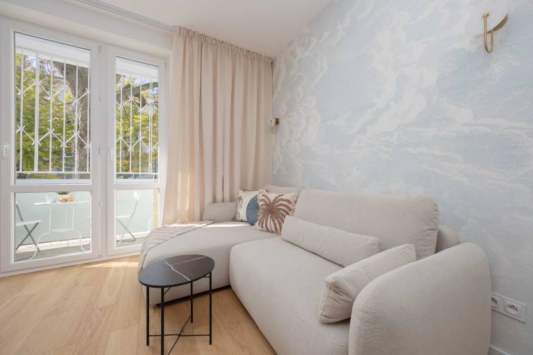 Wandy 8 Warszawa Family Apartment in Saska K pa Bright Functional Interiors Balcony in Warsaw