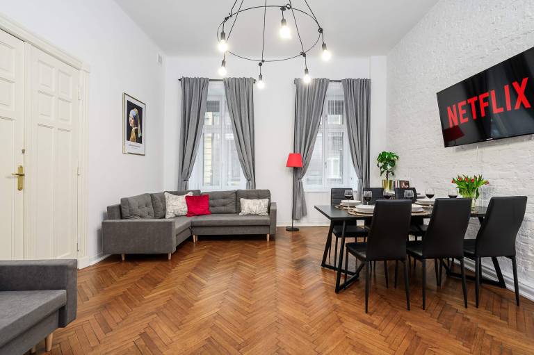 Lumina spacious apart close to the city center in Lódz