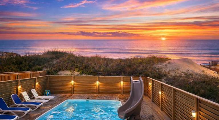 Ultimate Beachfront Getaway Pool Slide, Hottub in Nags Head, NC