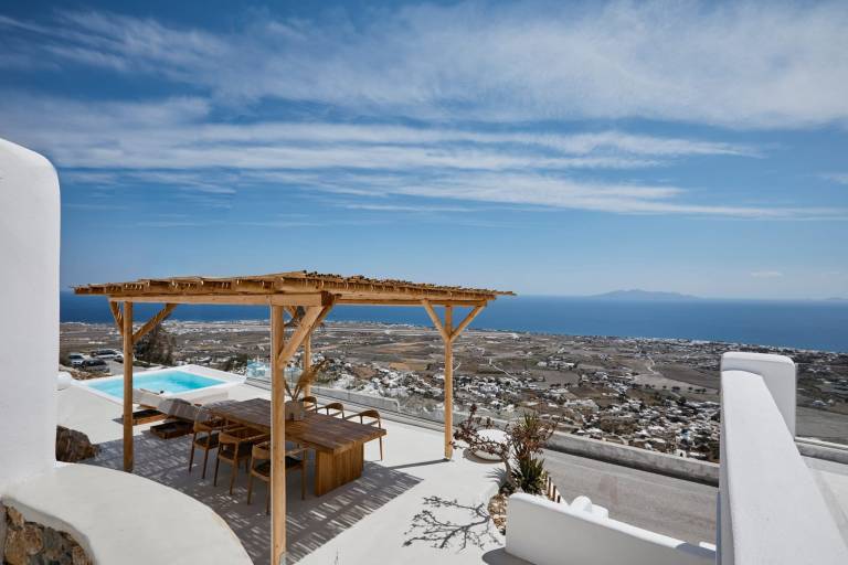 Ferienhaus mit Pool in Pyrgos Kallistis, Santorin f&uuml;r max. 6 Personen