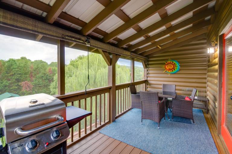 Views, Fire Pit + Game Room: Smoky Mountain Cabin — photo 3