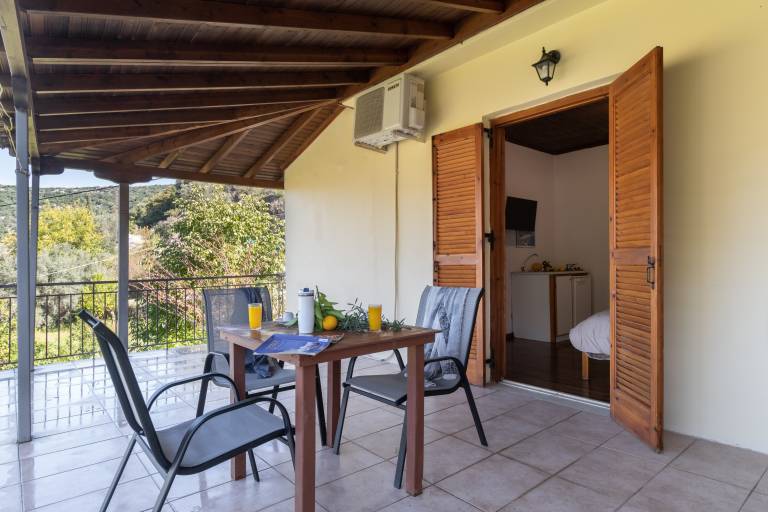 Pleasant studio with garden & patio | Mountain view | Pets allowed in Lefkada