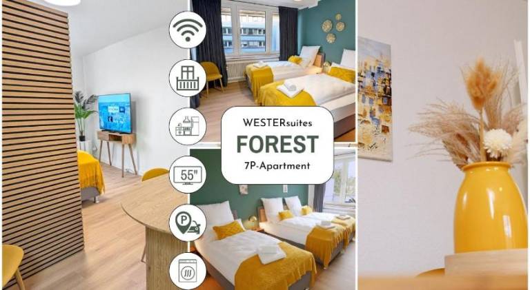 WESTERsuites - Forest - 3BR Zentral Balkone WLAN 7 Betten Waschtrockner in Bremen