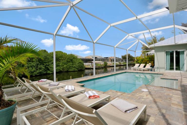 Children-friendly vacation home with BBQ & private pool | Water view | Pets are welcome in Cape Coral, FL