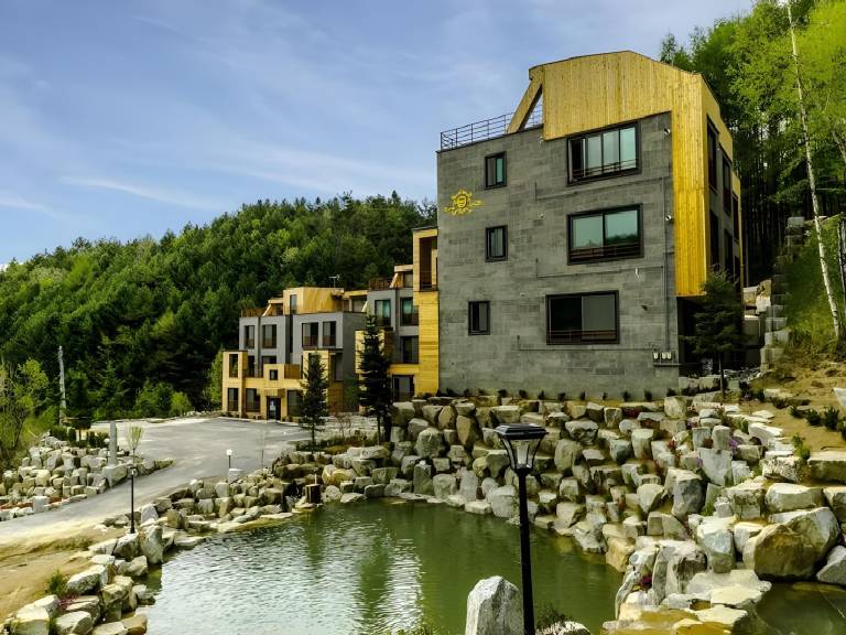 House with yard, barbecue & pool in Pyeongchang
