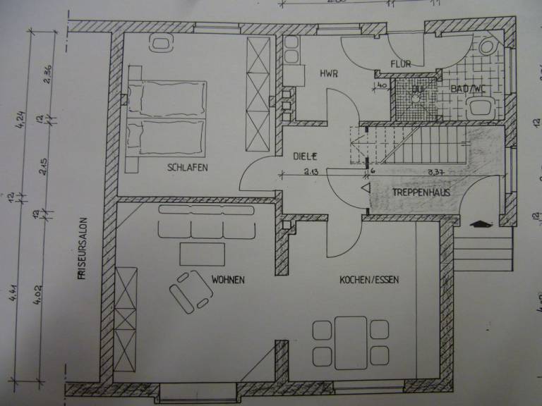 Appartement Fewo Dusche WC 1 Schlafraum