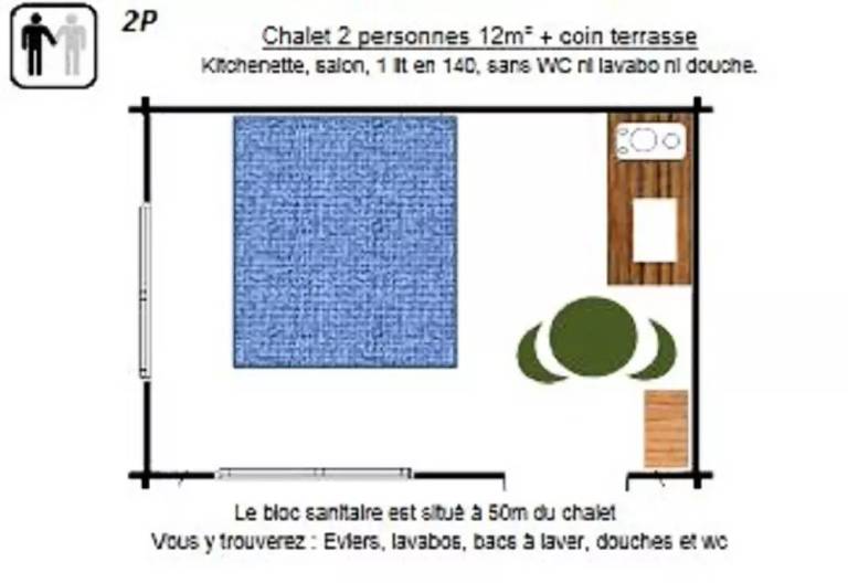 WEST CAMPING - Chalet 12 m2 without sanitary facilities 2 people — photo 4