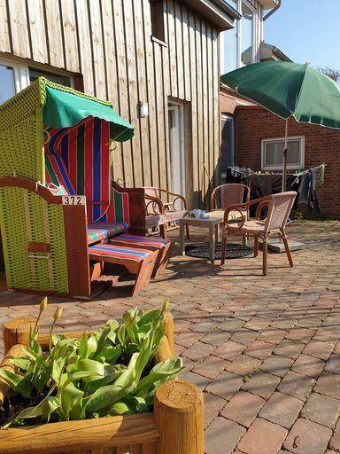 Wiesenblick bis zum Deich ruhige Terrasse